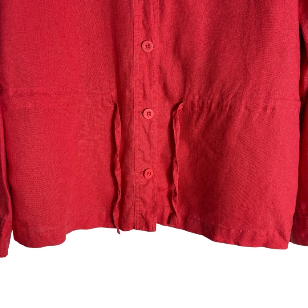 CHARTER CLUB 100% Linen Utility Jacket in Red Size Medium -- CLOSET STAPLE!!! - Picture 6 of 9